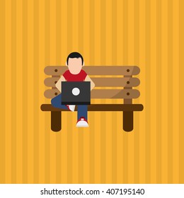 Illustration design of resting, editable vecctor