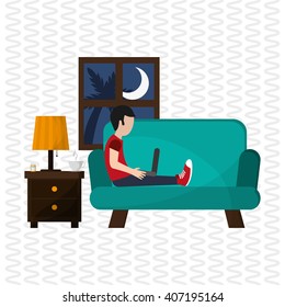 Illustration design of resting, editable vecctor