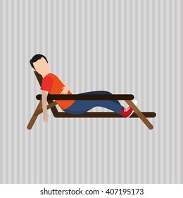Illustration design of resting, editable vecctor