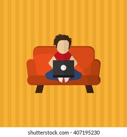 Illustration design of resting, editable vecctor