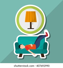 Illustration design of resting, editable vecctor