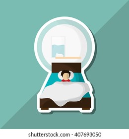 Illustration design of resting, editable vecctor