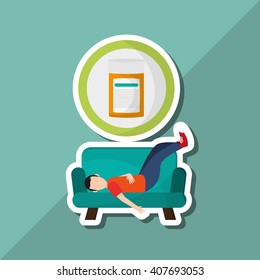 Illustration design of resting, editable vecctor