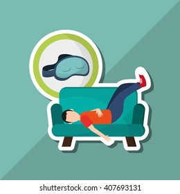 Illustration design of resting, editable vecctor