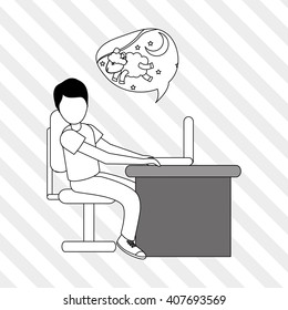 Illustration design of resting, editable vecctor