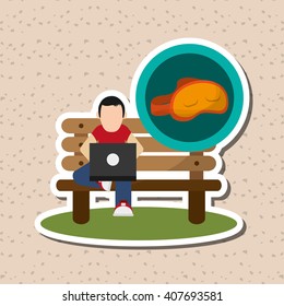 Illustration design of resting, editable vecctor