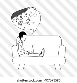 Illustration design of resting, editable vecctor