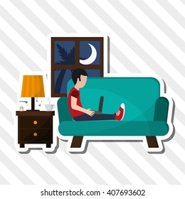 Illustration design of resting, editable vecctor