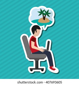 Illustration design of resting, editable vecctor