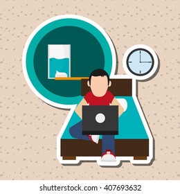 Illustration design of resting, editable vecctor