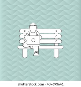 Illustration design of resting, editable vecctor