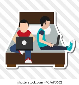 Illustration design of resting, editable vecctor