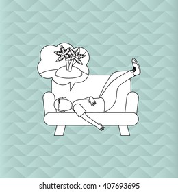 Illustration design of resting, editable vecctor