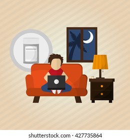 Illustration design of resting, editable vecctor