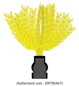 illustration design of a rice plant with some various style design concept