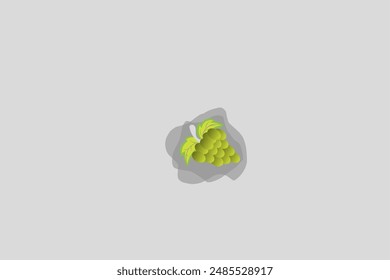 illustration design of ripe green grapes, on a gray background