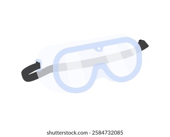 Illustration design of a safety glasses icon made of transparent plastic, protective goggles, for eye safety from irritation while working, vector realistic icon isolated on a white background