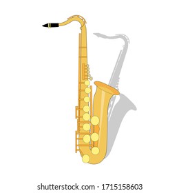 Illustration design of saxophone musical instrument shape