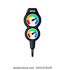 illustration design of scuba diving pressure and depth gauge