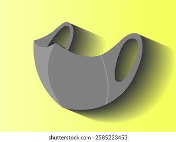 Illustration design of scuba mask, simple and elastic fashion cloth mask and comfortable to use, protection from dust and pollution, realistic vector with shadow on yellow gradient background