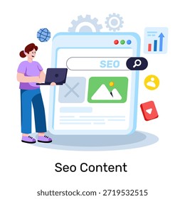 Um design de ilustração do conteúdo do seo
