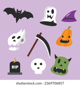 Illustration design set cute halloween