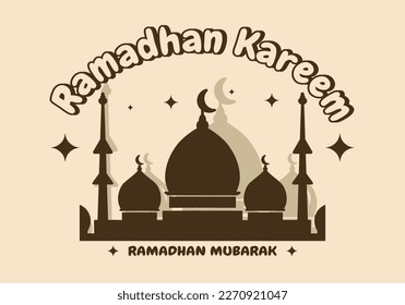 Illustration Design der Form der Kuppel der Moschee mit dem Thema Ramadan