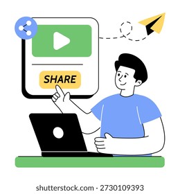 An illustration design of share video 