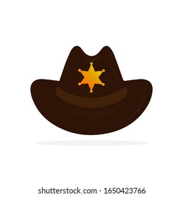 Cowboy Hat Sheriffs Badge Isolated Over Stock Photo (Edit Now) 88610935