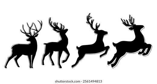 Illustration design silhoette vector of Deer