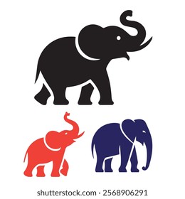 Illustration design silhouette of an elephant