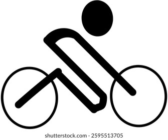 Illustration design of a silhouette icon of a person exercising on a bicycle