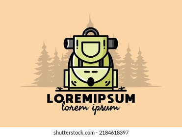 Illustration design of a simple camping bag