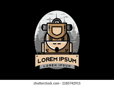 Illustration design of a simple camping bag