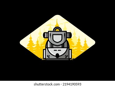 Illustration design of a simple camping bag