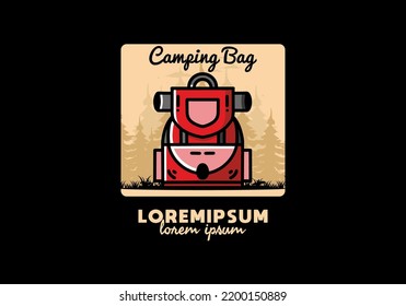 Illustration design of a simple camping bag