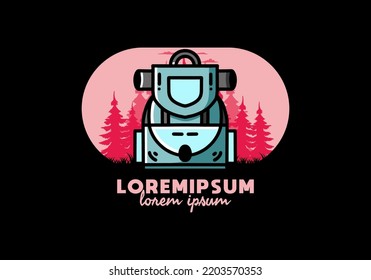 Illustration design of a simple camping bag
