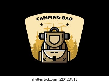 Illustration design of a simple camping bag