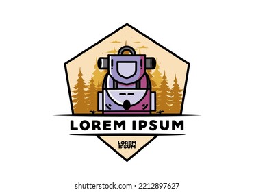 Illustration design of a simple camping bag
