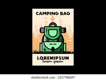 Illustration design of a simple camping bag