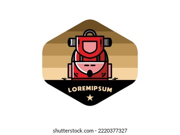 Diseño ilustrativo de una simple bolsa de camping