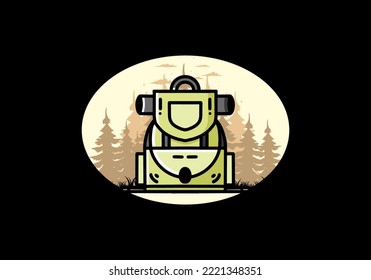 Illustration design of a simple camping bag