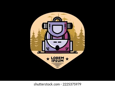 Illustration design of a simple camping bag