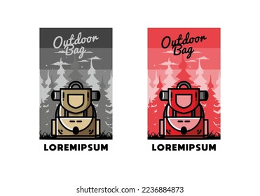Illustration design of a simple camping bag