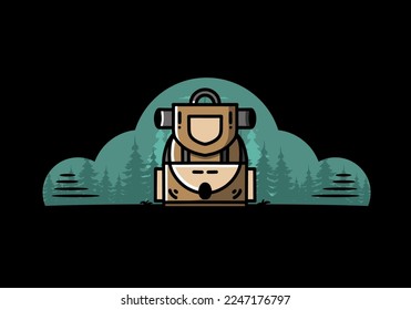 Illustration design of a simple camping bag