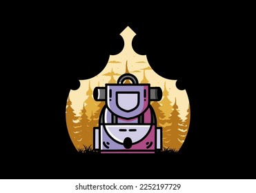 Illustration design of a simple camping bag
