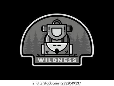 Illustrationsdesign einer einfachen Campingtasche