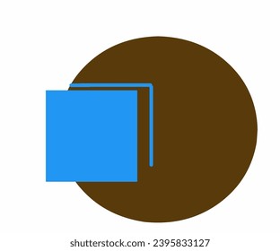 Ilustración diseño de símbolo de icono simple logotipo círculo color marrón caja azul