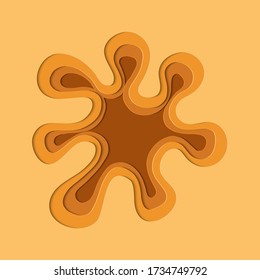 Illustration Design Simple Orange Color Paper Cut Background
