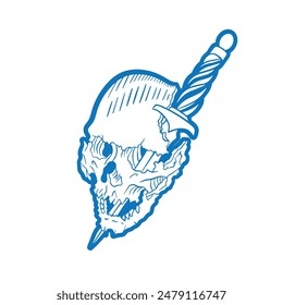 Illustration design of a Skull head	
